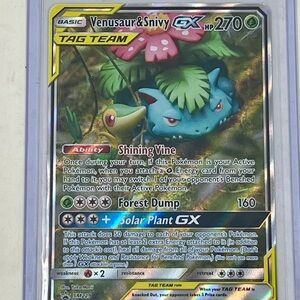 Venusaur & Snivy GX Pokémon Card 2019 POKEMON SM BLACK STAR PROMO SM229 FULL ART